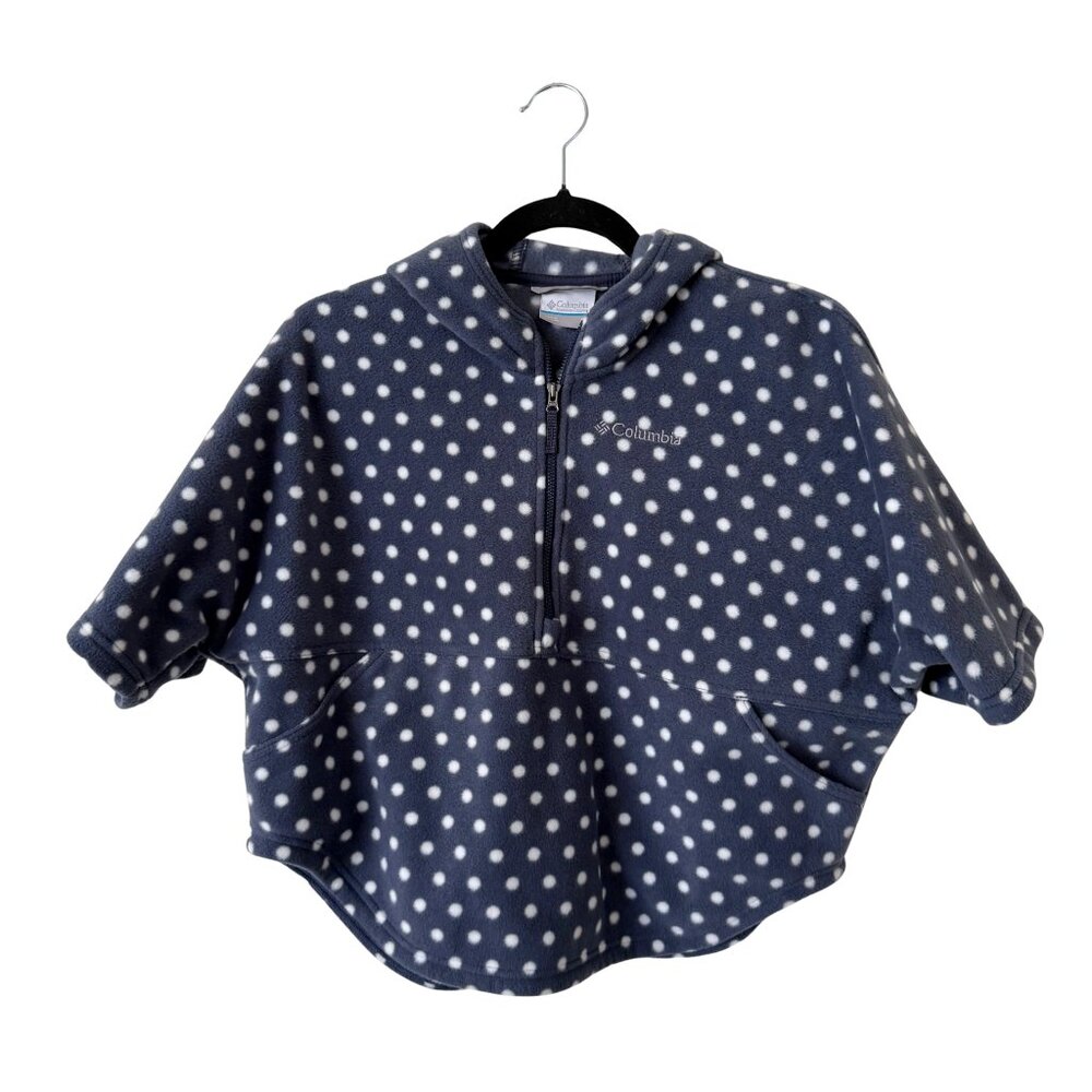 Kid's Columbia Cozy Fleece Polka Dot Poncho Half Zip Pullover Hoodie Jacket - XS - Picture 1 of 4